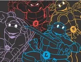 TMNT Teenage Mutant Ninja Turtles Neon Fleece Throw Blanket Afghan