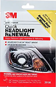 3M Quick Headlight Renewal, Helps Remove Light Haziness & Yellowing in Minutes, Hand Application, 1 Sachet