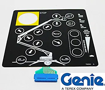 Genie TMZ50 Platform Control Box Overlay Decal/Touchpad - Genie Part 76093GT