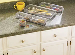 Rubbermaid FG1F8800 Interlocking Mesh Drawer Organizer, 4-Piece