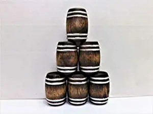 G Scale Whiskey Barrels 1:24 Real Wood Diorama Set of 6