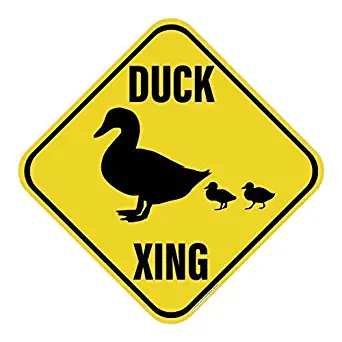 Duck Crossing Area (Symbol) Sign, Includes Holes, 3M Reflective, Aluminum, 12" X 12", USA