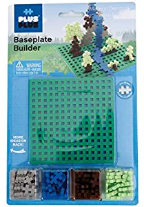 PLUS PLUS – Nature Baseplate Builder – 64 Pieces and one Base Accessory for Building and displaying, 4.5 X 4.5 inches - Construction Building Stem Toy, Interlocking Mini Puzzle Blocks for Kids