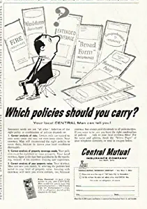 1956 Central Mutual Insurance Company Ad "Which policies"