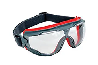 3M GG501SGAF Solus 500 Series Indirect Vent Goggles with Gray and Red Frame, Clear Scotchgard Anti-Fog Lens and Adjustable Elastic Strap, English, 15.34 fl. oz, Plastic, 1" x 1" x 1"