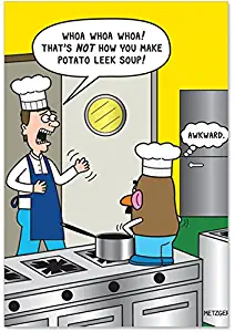 NobleWorks Potato Leek Soup Humorous Birthday Paper Card with Envelope 4448