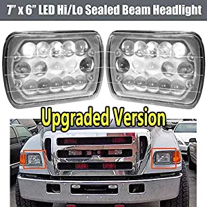 LED Headlights 6000K for Ford Super Duty Trucks F600 F650 F700 F750 7x6 5x7 High and Low Sealed Beam Square Rectangle Headlamp Replacement Kit Bulb H4/HB2/9003 Plug and Play