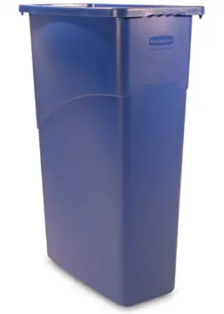 Rubbermaid Commercial Slim Jim Trash Can, 23 Gallon, Blue, FG354000BLUE