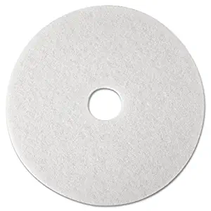 3M 08476 Super Polish Floor Pad 4100, 12-Inch Diameter, White, 5/Carton