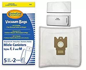 EnviroCare Replacement Vacuum Bags for Miele Type F, J, M Canisters. 10 Bags and 4 Filters