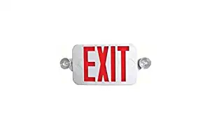 Ciata Lighting All LED Decorative Red Exit Sign & Emergency Light Combo with Battery Backup