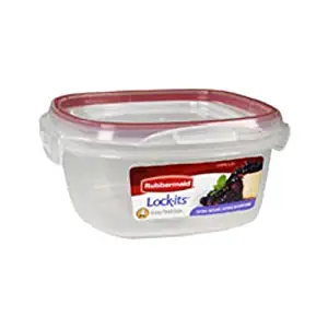 Rubbermaid 7K9300CIRED Lock-its 5-Cup Square Container (Pack of 6)