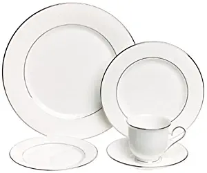 Lenox Hannah Platinum Fine Bone China 20-Piece Dinnerware Set, Service for 4