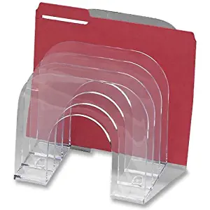 Rubbermaid Optimizers Sorter, Jumbo Incline Sorter 6-Compartments 9-3/8"w x 10-1/2"d x 7-3/8"h, 1 Unit, Clear (RUB96600ROS)