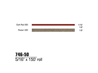 3M Scotchcal 74650 Dark Red / Pewter Striping Automotive Tape - 5/16 in Width x 2 mil Thick [PRICE is per ROLL]