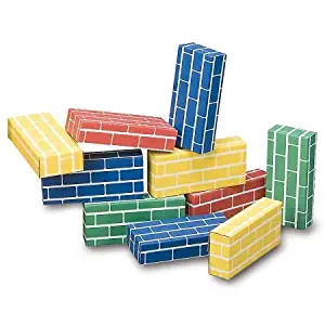 Lillian Vernon Primary Building Bricks- Kids Cardboard Bricks, Each 9" x 4" x 2" (Set of 24)