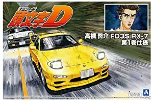 Aoshima 56219 Initial D Takahashi Keisuke FD3S RX-7 Comics Vol.1 Ver, 1/24 Scale Plastic Vehicle Model Kit