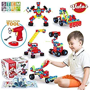 VATOS Building Blocks Toy for Kids, STEM Toys 550 Piece Building Blocks & Screw Toy for 5, 6, 7, 8+ Year Old Educational Birthday & Christmas Toy for Boys & Girls |Take-A-Part Toys