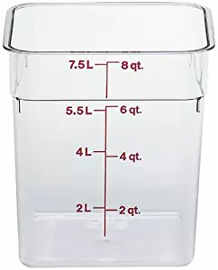 Cambro Camwear Polycarbonate Square Food Storage Container, 8 Quart(This does not come with a lid)