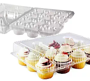 Chefible 12 Cupcake Container, Takeout Container, Cupcake Carrier - Set of 4