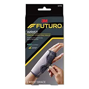 Futuro Reversible Splint Wrist Brace, Moderate Stabilizing Support, Adjust to Fit, Black and Gray