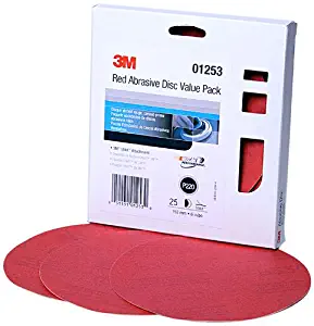 3M 01253 Stikit Red 6" P220 Grit Abrasive Disc Value Pack (Pack of 4)