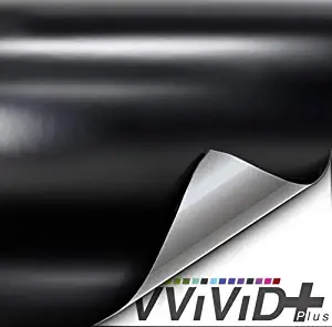 VViViD+ Satin Black Premium Adhesive Vinyl Wrap Film (6ft x 5ft)