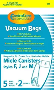 EnviroCare Replacement Bags for Miele F J M Microfiltration Vacuum Bags - 10 Bags + 4 Filters