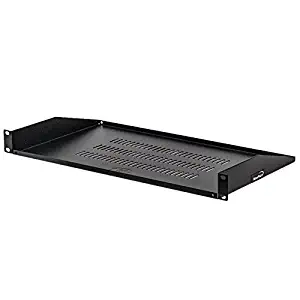 NavePoint Cantilever Server Shelf Vented Shelves Rack Mount 19 Inch 1U Black 10 Inches (250mm) deep