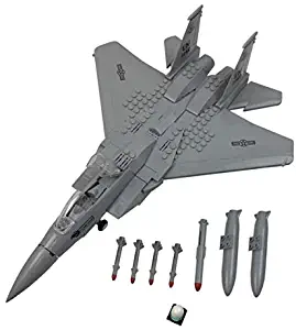 Happy Town Toys F-15 Eagle Fighter Jet Plane Building Blocks Building Bricks Set