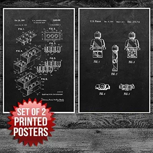 Lego Bricks Poster, Lego Building Blocks Patent, Lego Party, Lego Poster, Patent Prints