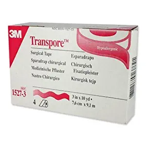 3M-1527-3 Transpore Surgical Tape 3" x 10 yards - Box of 4 Rolls