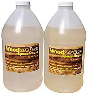 Crystal Clear WoodCrafters Epoxy Resin Coating for Bar Table Top - High Gloss Finish for Tabletops - 1 Gallon Kit