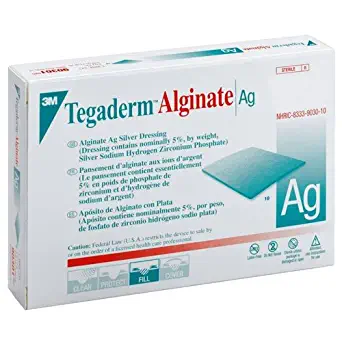 3M Tegaderm Alginate AG Silver Dressing, 4" x 5", Box of 10