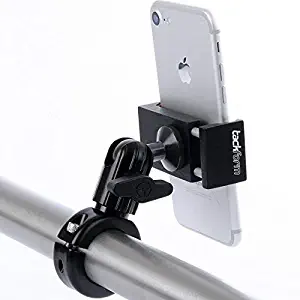 Metal Motorcycle Mount for Phone - by TACKFORM [Enduro Series] - NO SLINGS NEEDED. Rock solid holder for Regular and Plus sized iPhone and Samsung devices. Industrial Spring Grip