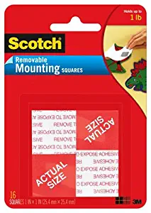 Scotch 108 Removable Heavy-Duty Mounting Squares - Quantity 6