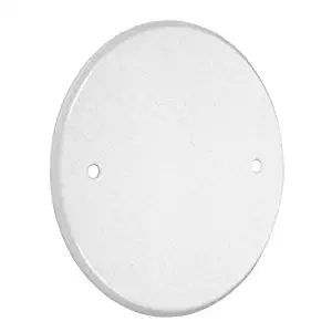 TayMac LPB3400 Flat Blank 5-Inch Round Standard Metallic Wallplate, White