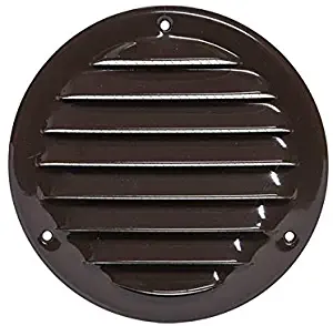 Round Air Vent Louver - Grille Cover - White Soffit Vent - Built-in Fly Screen Mesh - for Bathroom Office Kitchen Ventilation (7.8" Brown)