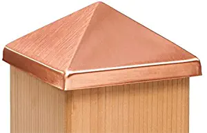 4x4 Post Point Cap - Solid Copper (3-1/2" x 3-1/2") - 10 Pack