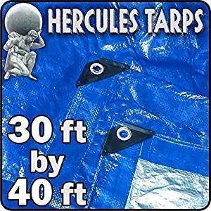 EasyGO Tarp2-30x40 Hercules Shelter Cover Waterproof Tarpaulin Plastic Tarp Protection Sheet for Contractors, Campers, Painters, Farmers, Boats, Motorcycles, Hay Bales-30'x40', 30x40