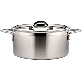 Bon Chef 60303-2TONESS Classic Country French Collection 5.7 Qt. Two-Tone Stainless Steel Stock Pot with Cover (1 Unit)