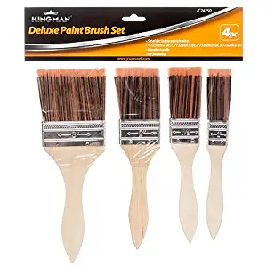 New 370005 Kingman Paint Brush 4Pc Deluxe 1 To 3 (24-Pack) Paints Supply Cheap Wholesale Discount Bulk Hardware Paints Supply Firesale