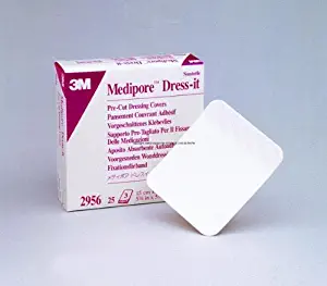 3M Medipore Dress-It Pre-Cut Dressing Covers - 3-7/8" x 4-5/8" - Box of 25