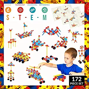 Crafty Connects STEM Building Toys Set, Tinker and Take Apart to Spark Creativity in Kids and Toddler, Educational Learning Toy for Boys and Girls Ages 3 4 5 6 7 8 9, Gifts for Kindergarten Pre K Age