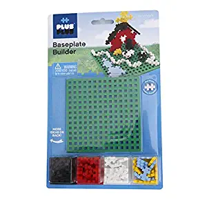 PLUS PLUS – Farm Baseplate Builder – 64 Pieces and one Base Accessory for Building and displaying, 4.5 X 4.5 inches - Construction Building Stem Toy, Interlocking Mini Puzzle Blocks for Kids