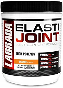 Labrada Elastijoint - Joint Support Powder, All In One Drink Mix with Glucosamine Chondroitin, MSM and Collagen, Orange, 30 Servings