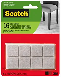 3M 236656 1 in. Square Felt Pads44; Beige - 16 Count