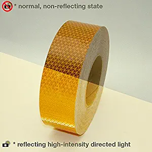 Oralite (Reflexite) REF-DB-SB/YEL210 V92-DB-SB School Bus Microprismatic Conspicuity Tape: 2" x 30 ft, Yellow