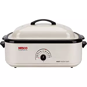 Nesco 22-Pound White Turkey Roaster Oven with Handles for Safe, Easy Insertion and Removal of Hot Foods