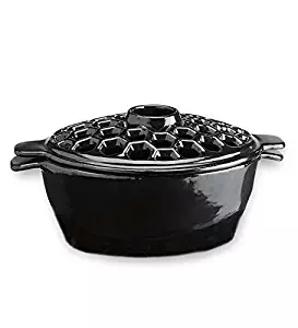 Plow & Hearth 33869-BK 1.5 Qt. Cast Iron Lattice Steamer, In Black, Quart